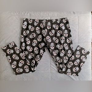 B20 New No Boundaries Sugar Skull Lightweight Halloween Leggings Size XXL (19)